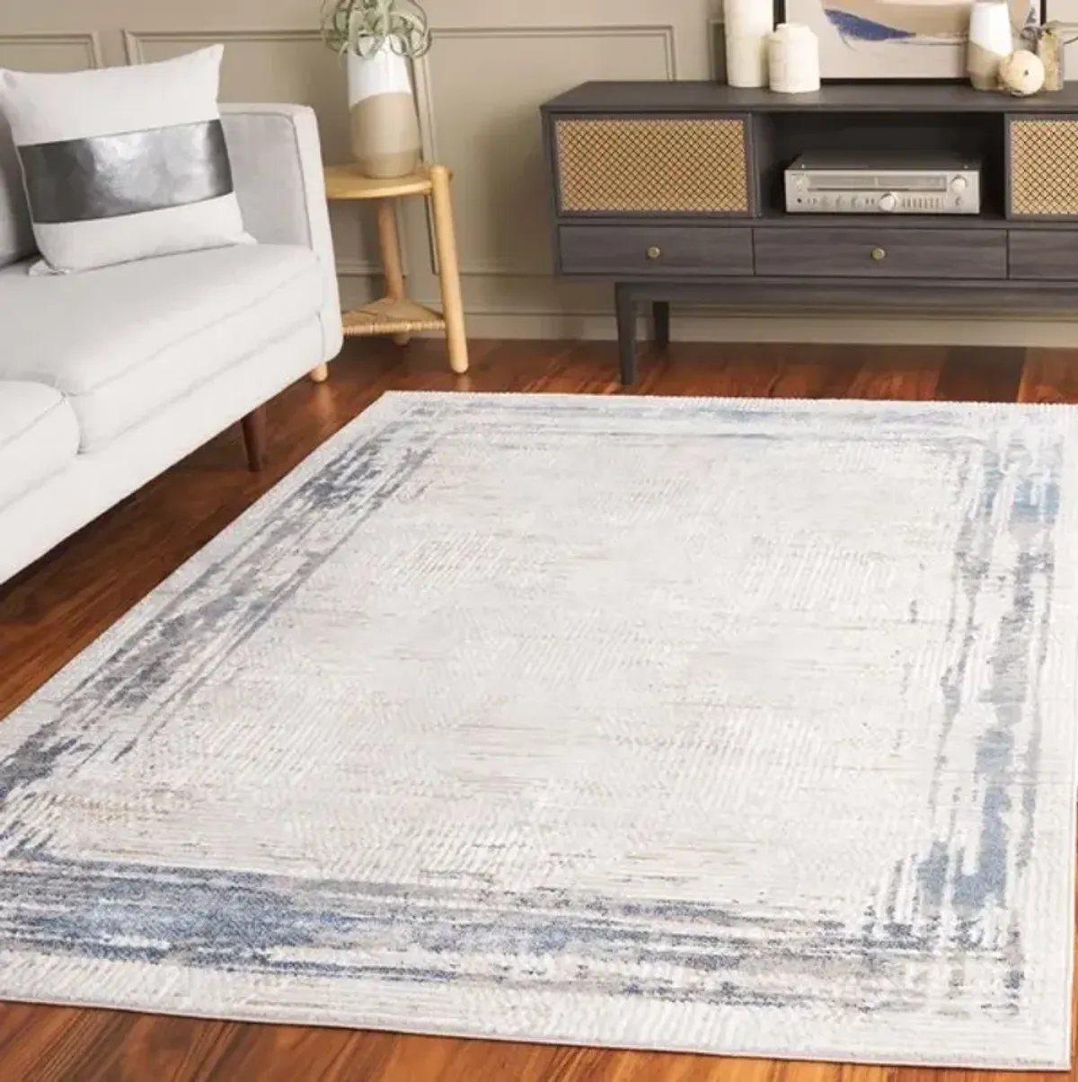 PRESTIGE 126 Blue 9' X 12' Large Rectangle Rug