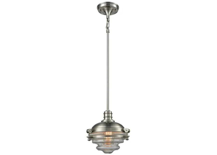 Riley 10" Wide 1-Light Mini Pendant - Satin Nickel