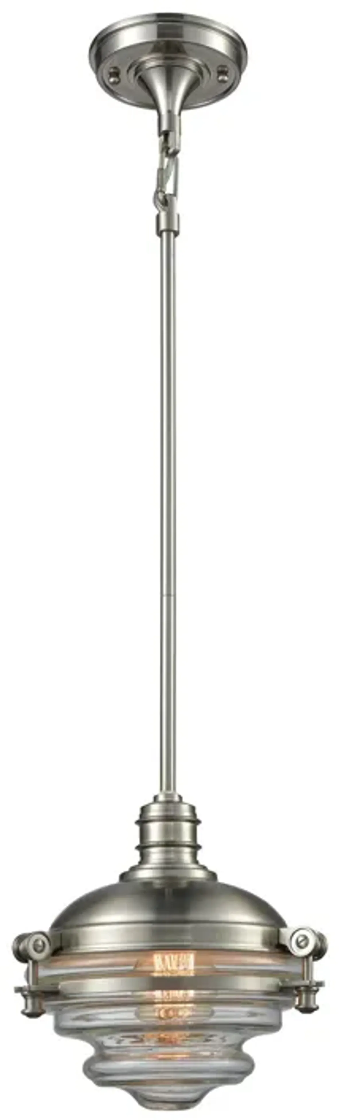 Riley 10" Wide 1-Light Mini Pendant - Satin Nickel