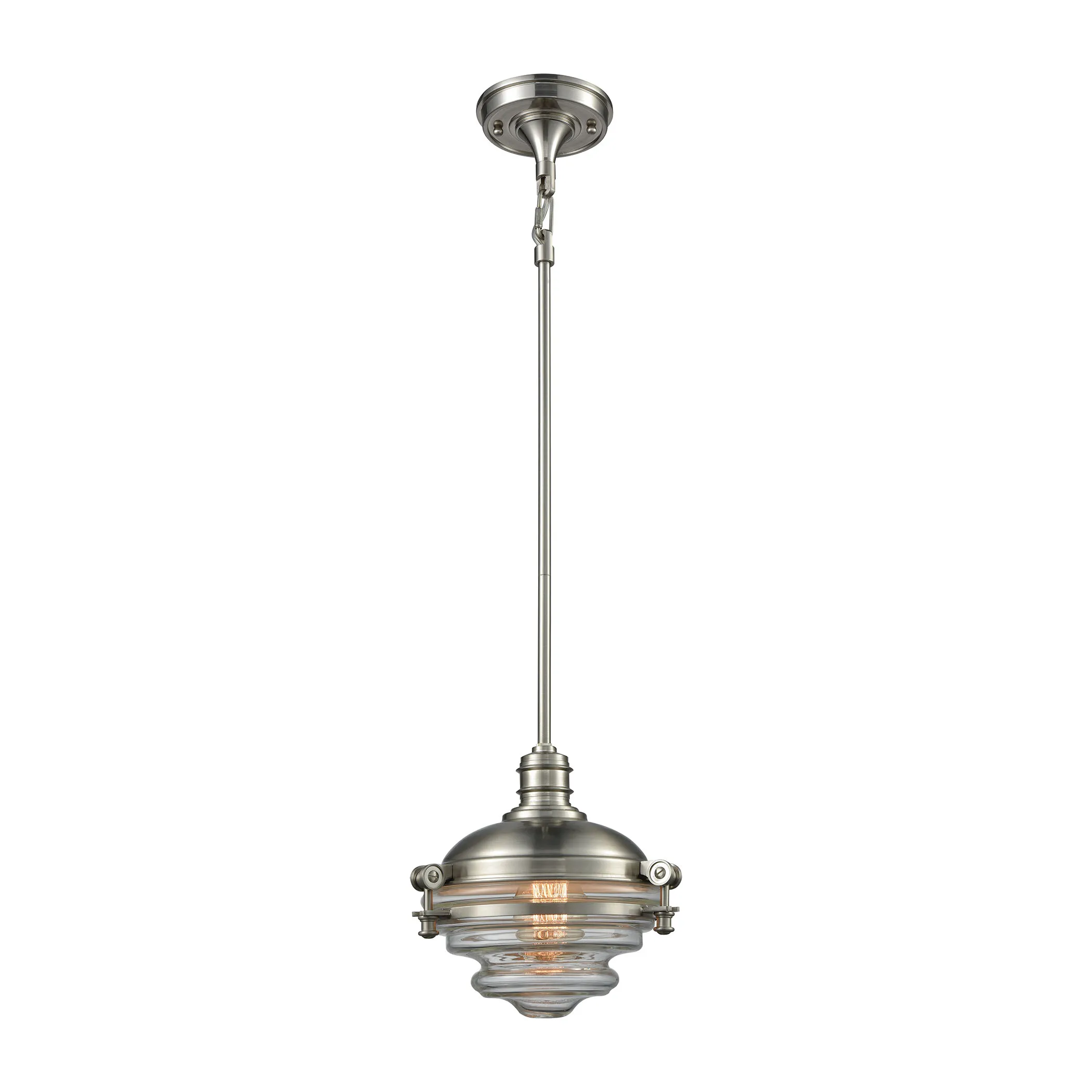 Riley 10" Wide 1-Light Mini Pendant - Satin Nickel