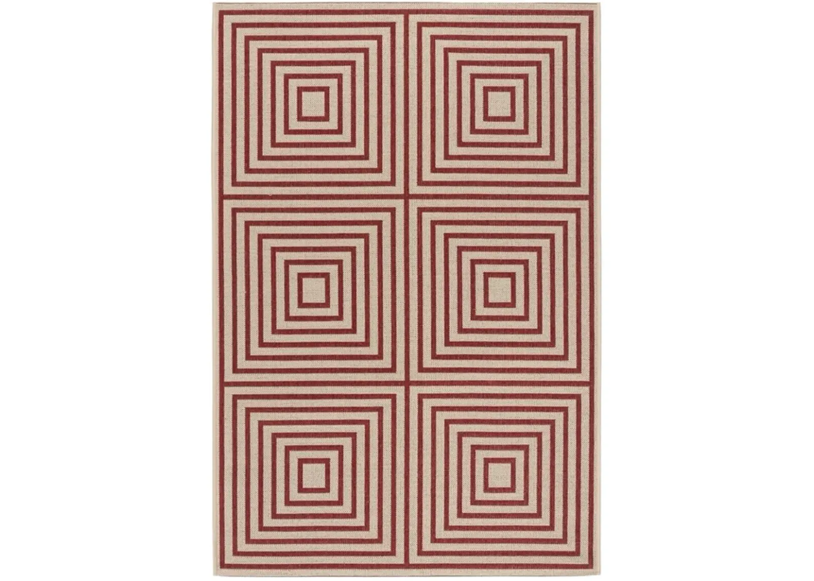 LINDEN 123 Collection LND123Q-4 Red / Creme 4' X 6'