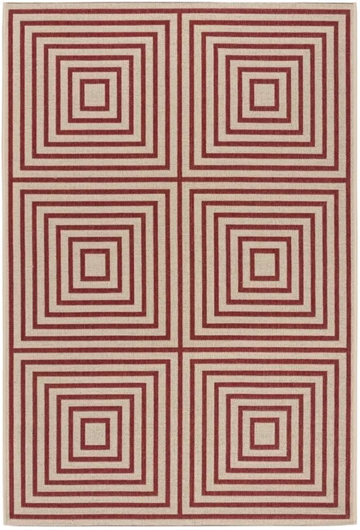 LINDEN 123 Collection LND123Q-4 Red / Creme 4' X 6'