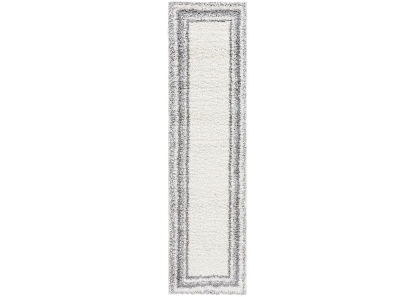 BORDER & STRIPE SHAG 251 Beige 2'-2' X 8' Runner Rug