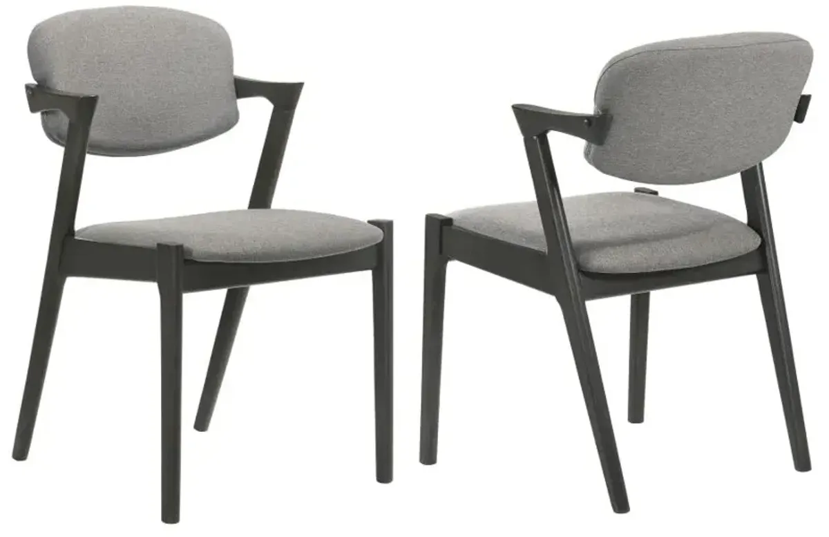 Achilles Upholstered Demi Arm Dining Side Chairs - Set of 2