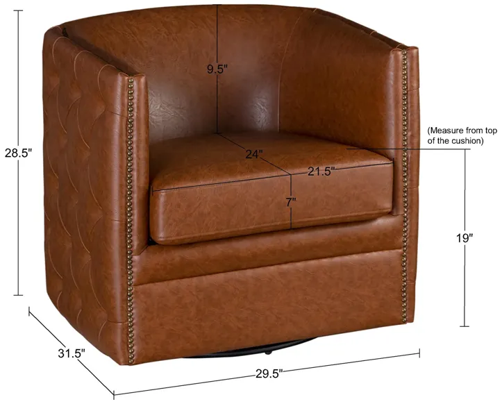 Capstone Tufted Barrel Swivel Chair