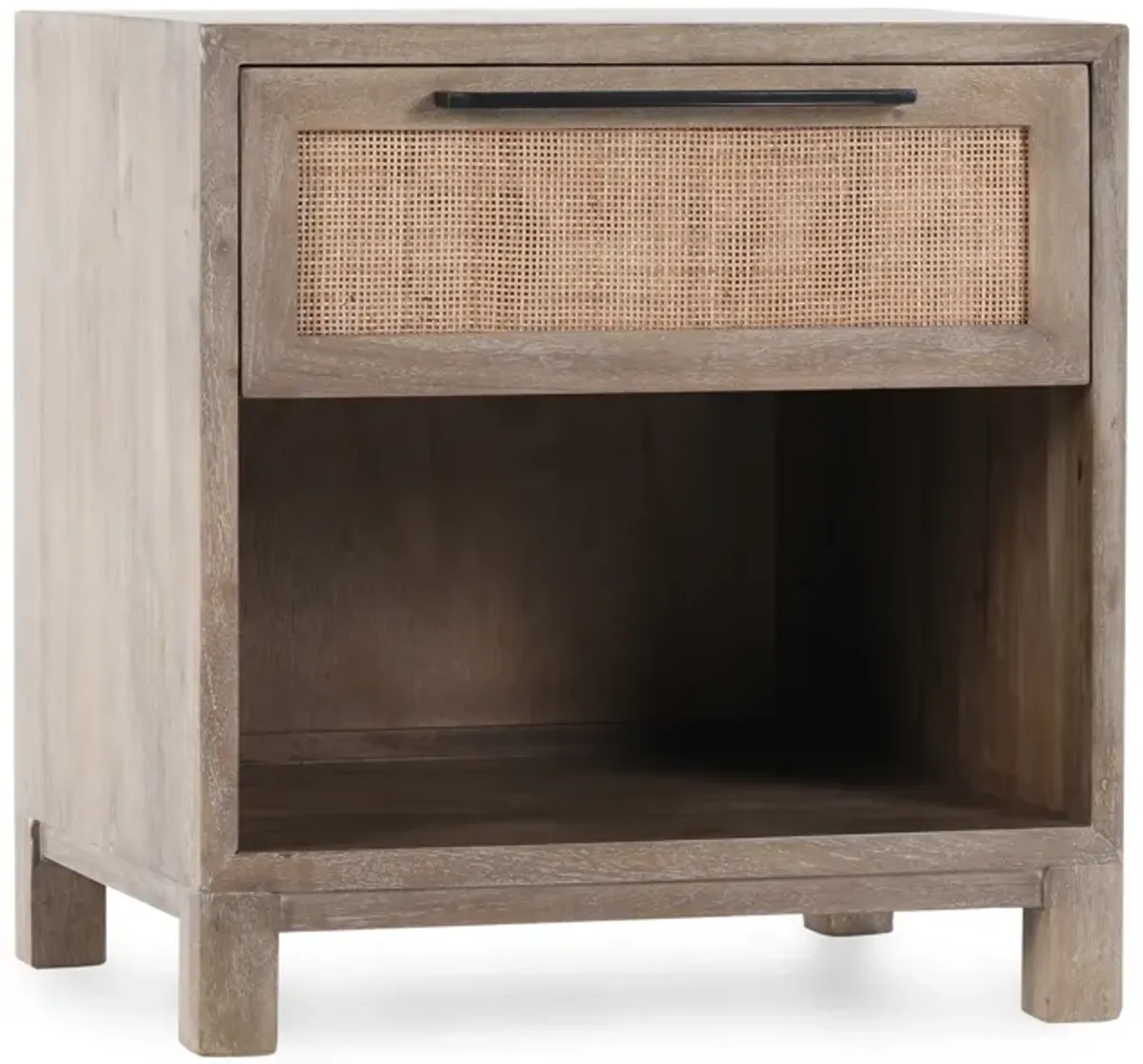 Jensen One-Drawer Mango Wood Nightstand in Taupe