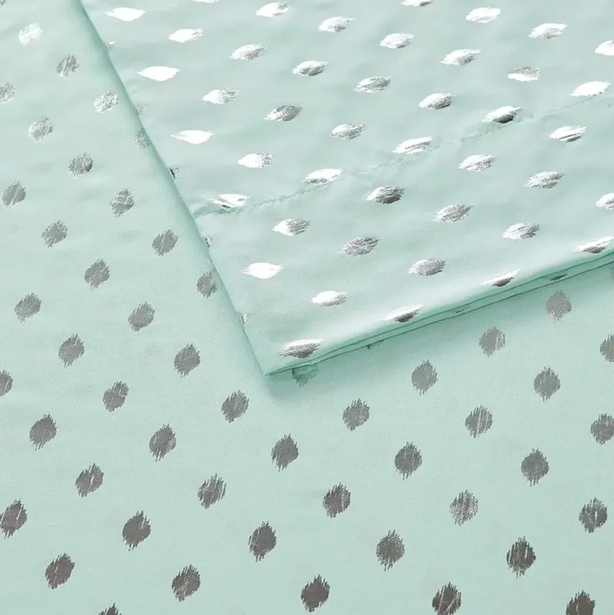 Intelligent Design Metallic Dot Aqua/Silver Printed Sheet Set