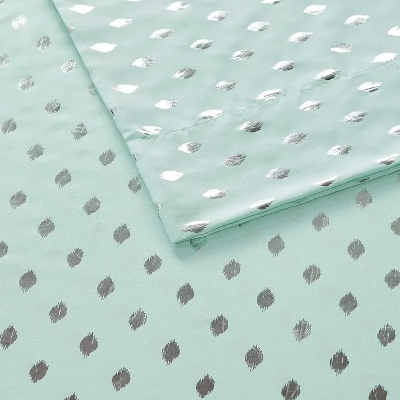 Intelligent Design Metallic Dot Aqua/Silver Printed Sheet Set