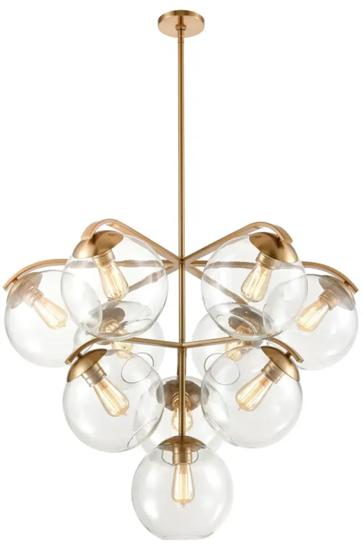 Collective 36" Wide 10-Light Chandelier - Satin Brass