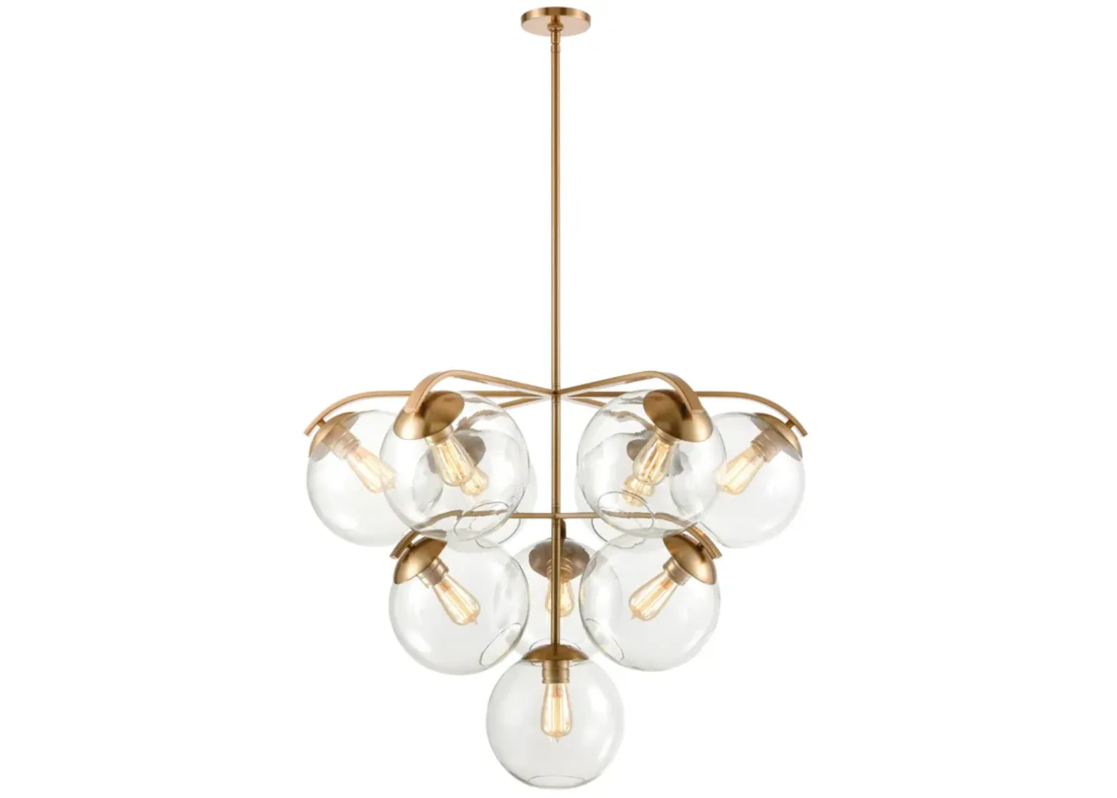 Collective 36" Wide 10-Light Chandelier - Satin Brass