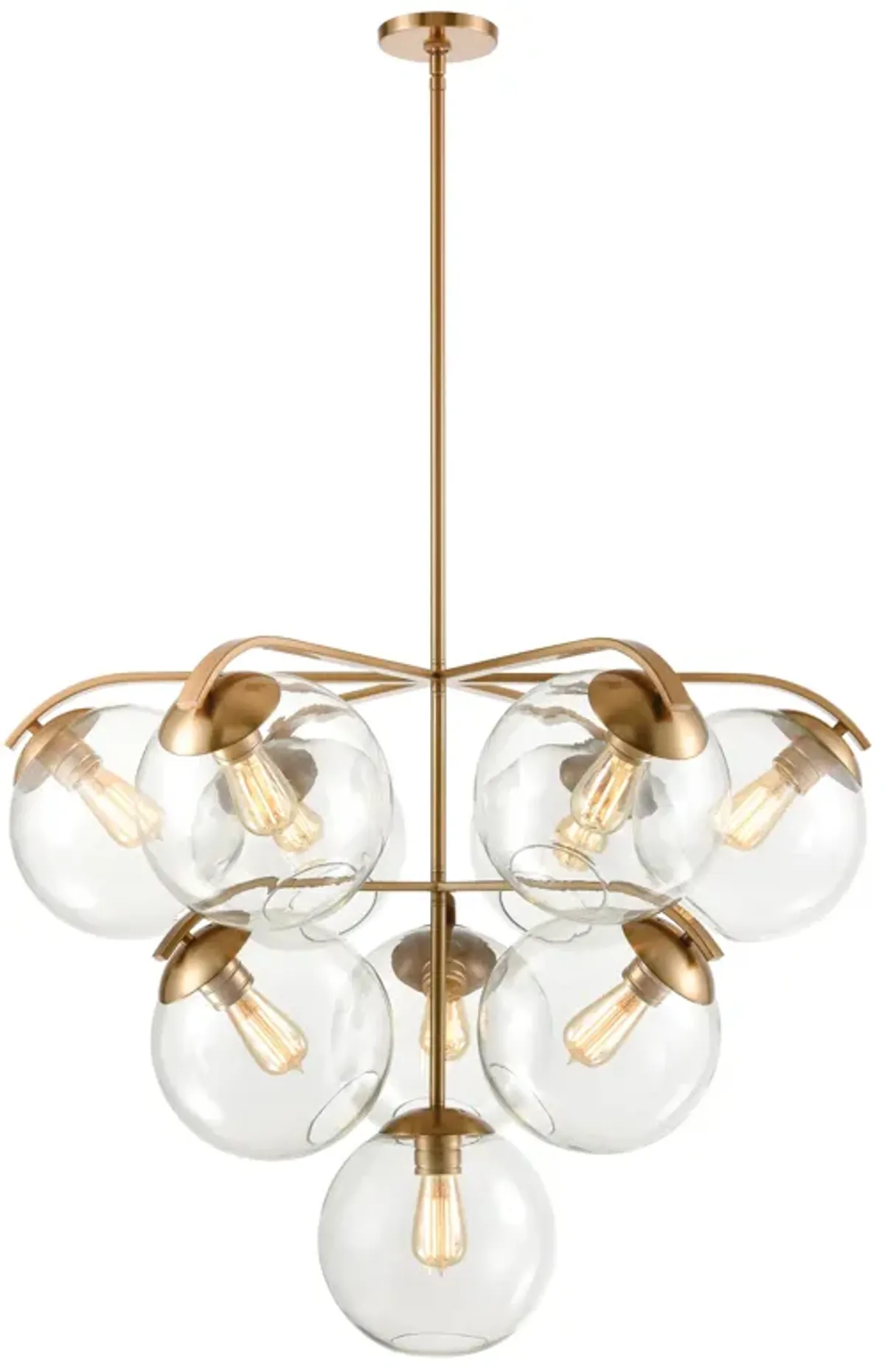 Collective 36" Wide 10-Light Chandelier - Satin Brass