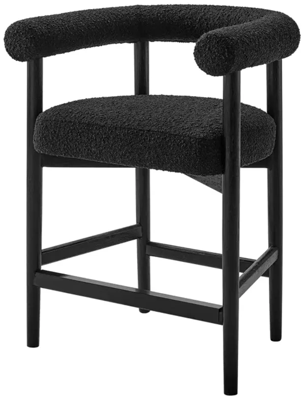 Keanu Boucle Counter Stool Black Legs, Stanton Black