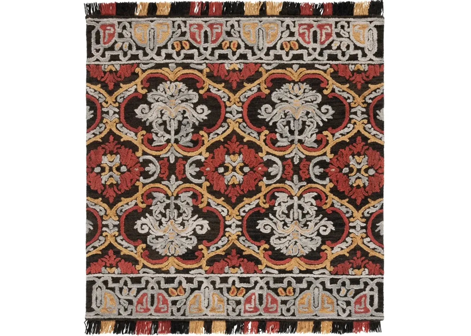 BLOSSOM 422 CHARCOAL  6' x 6' Square Square Rug