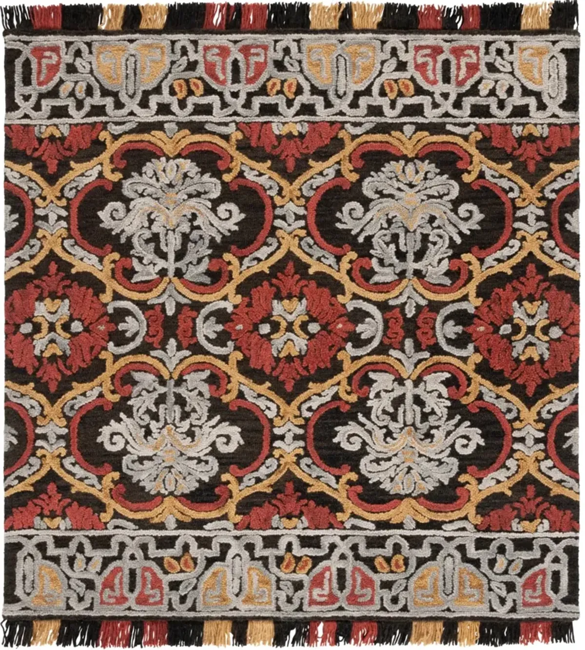 BLOSSOM 422 CHARCOAL  6' x 6' Square Square Rug