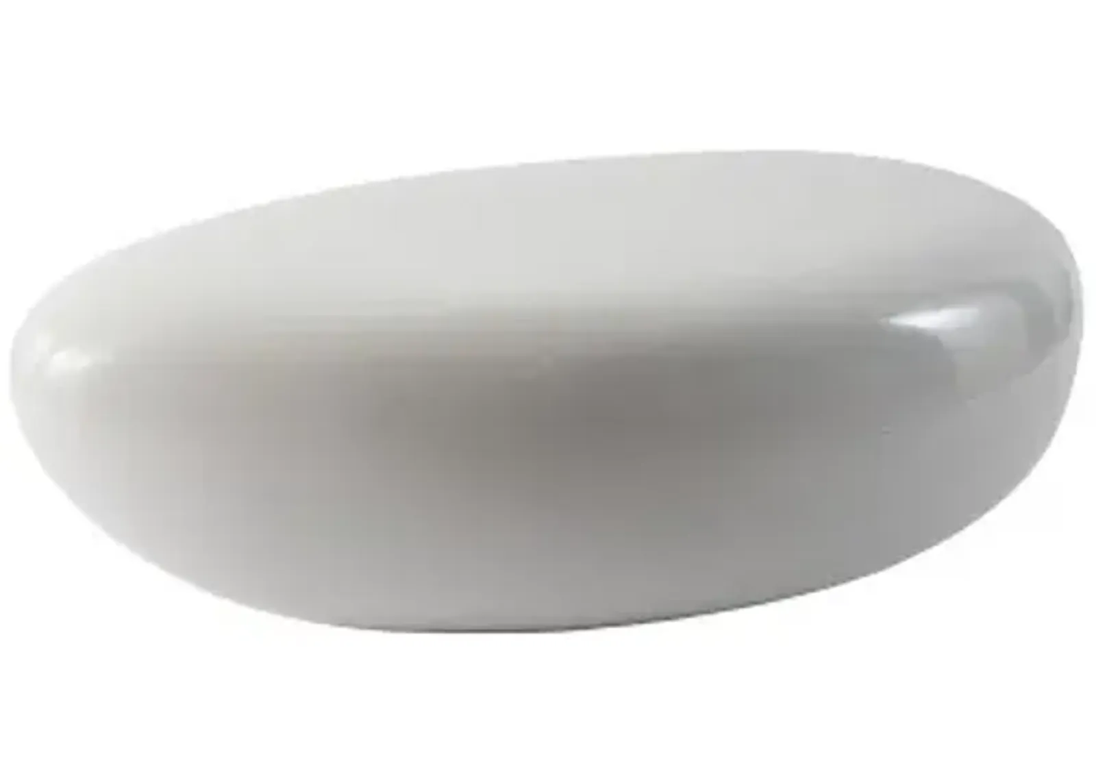 river stone coffee table, small, gel coat white