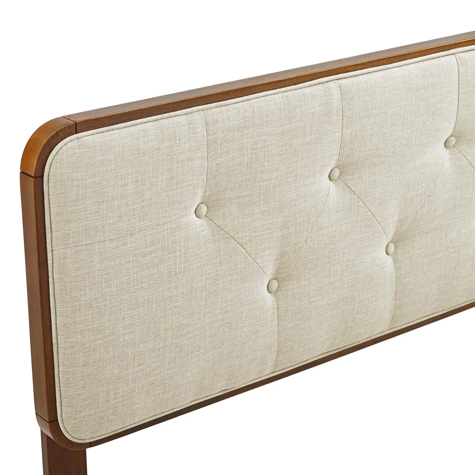 Collins Tufted King Fabric and Wood Headboard