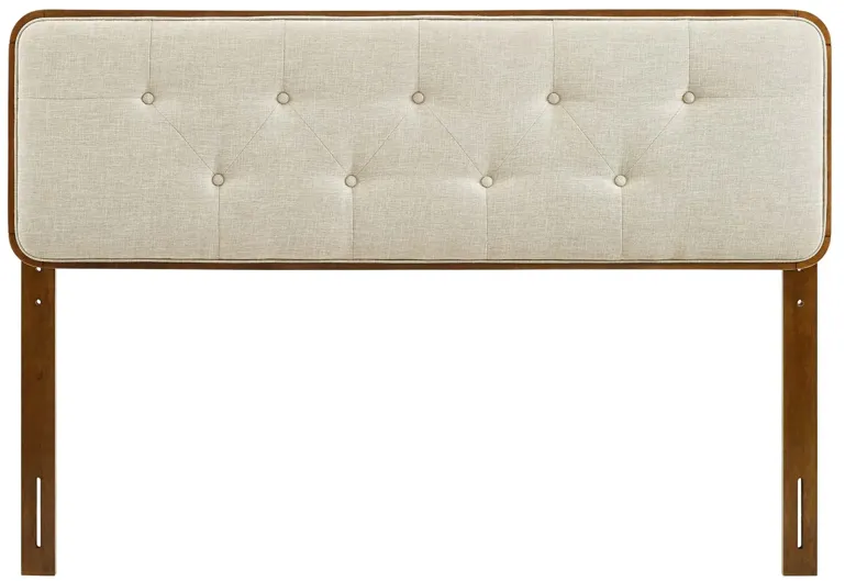 Collins Tufted King Fabric and Wood Headboard