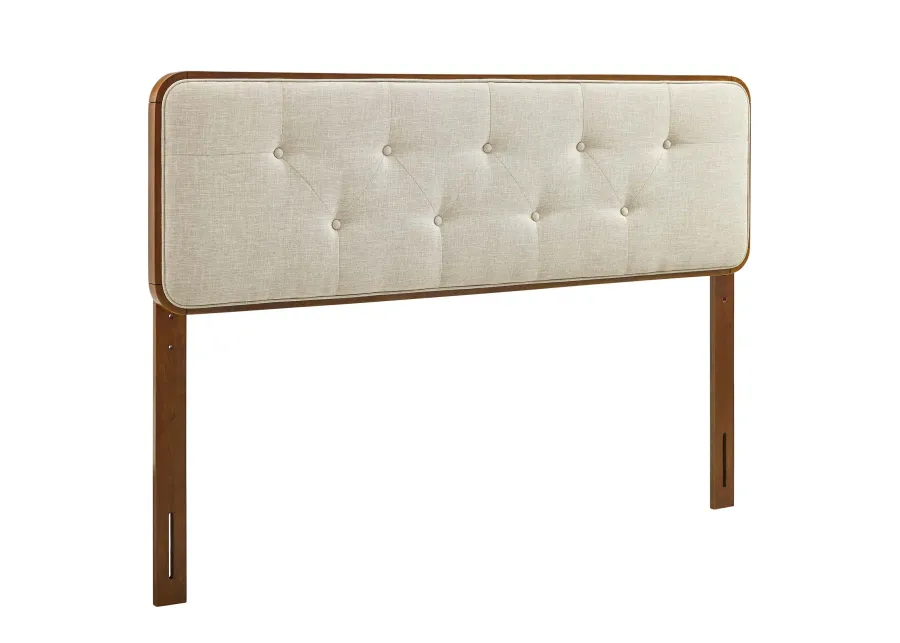 Collins Tufted King Fabric and Wood Headboard