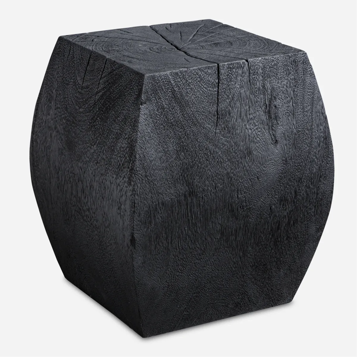 Grove Black Wooden Accent Stool