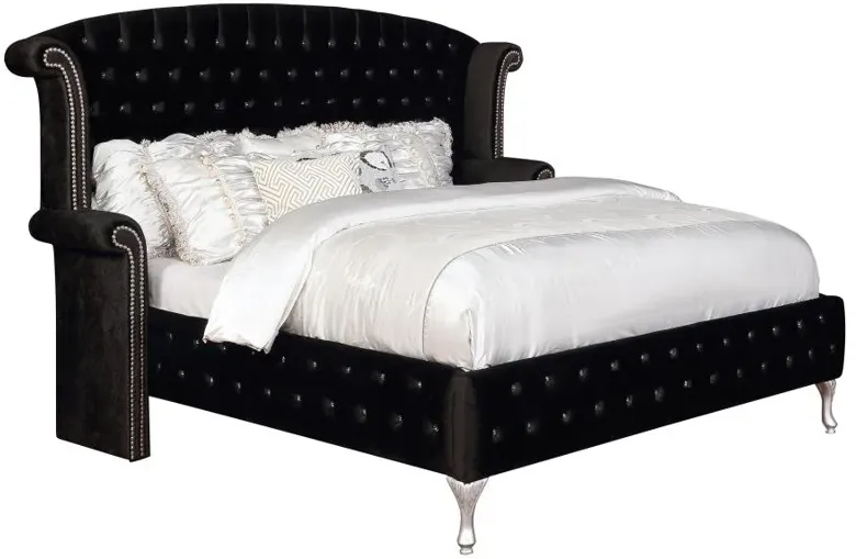 Deanna California King Tufted Upholstered Bed Black