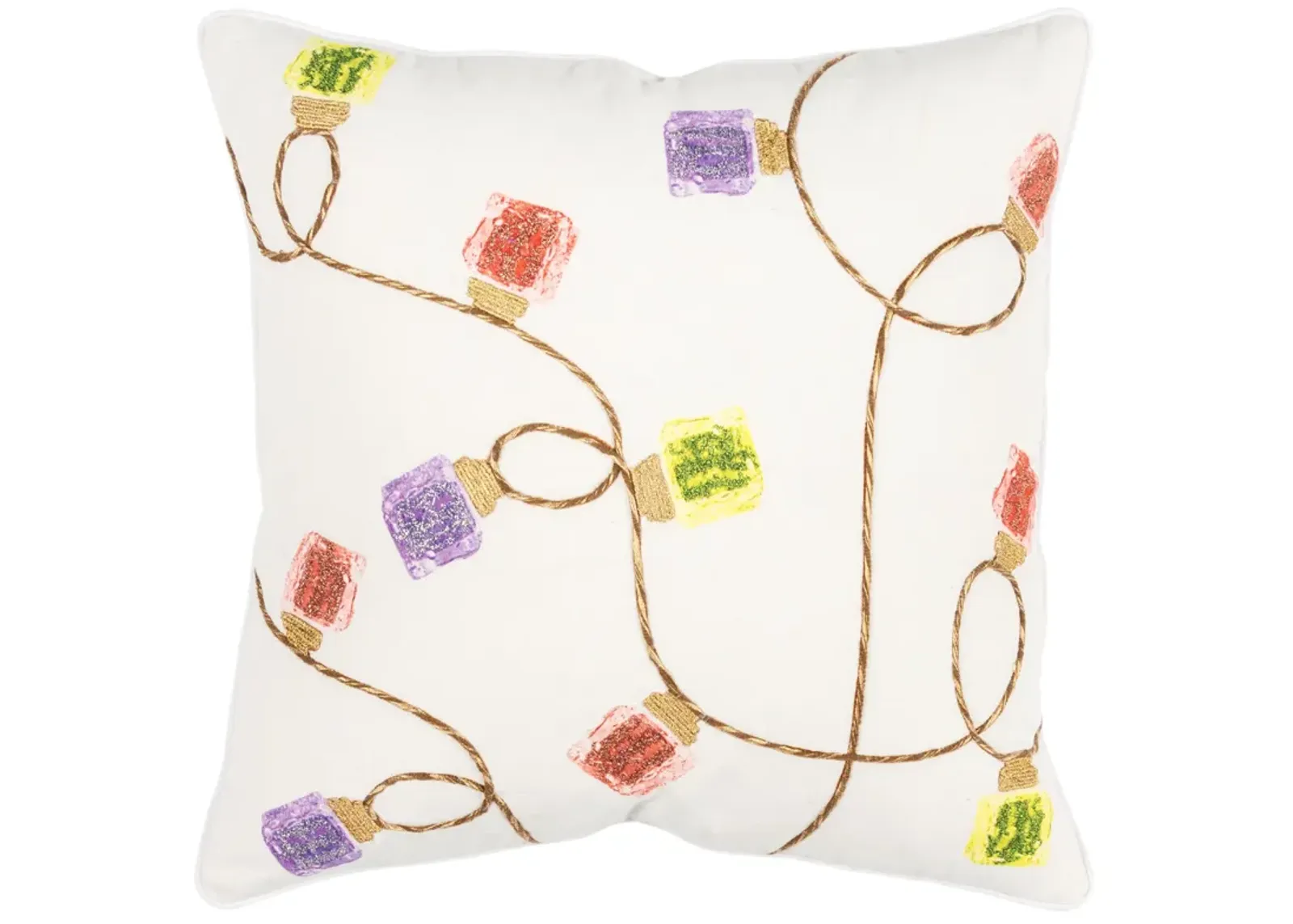 String Of Lights Ivory  Pillow