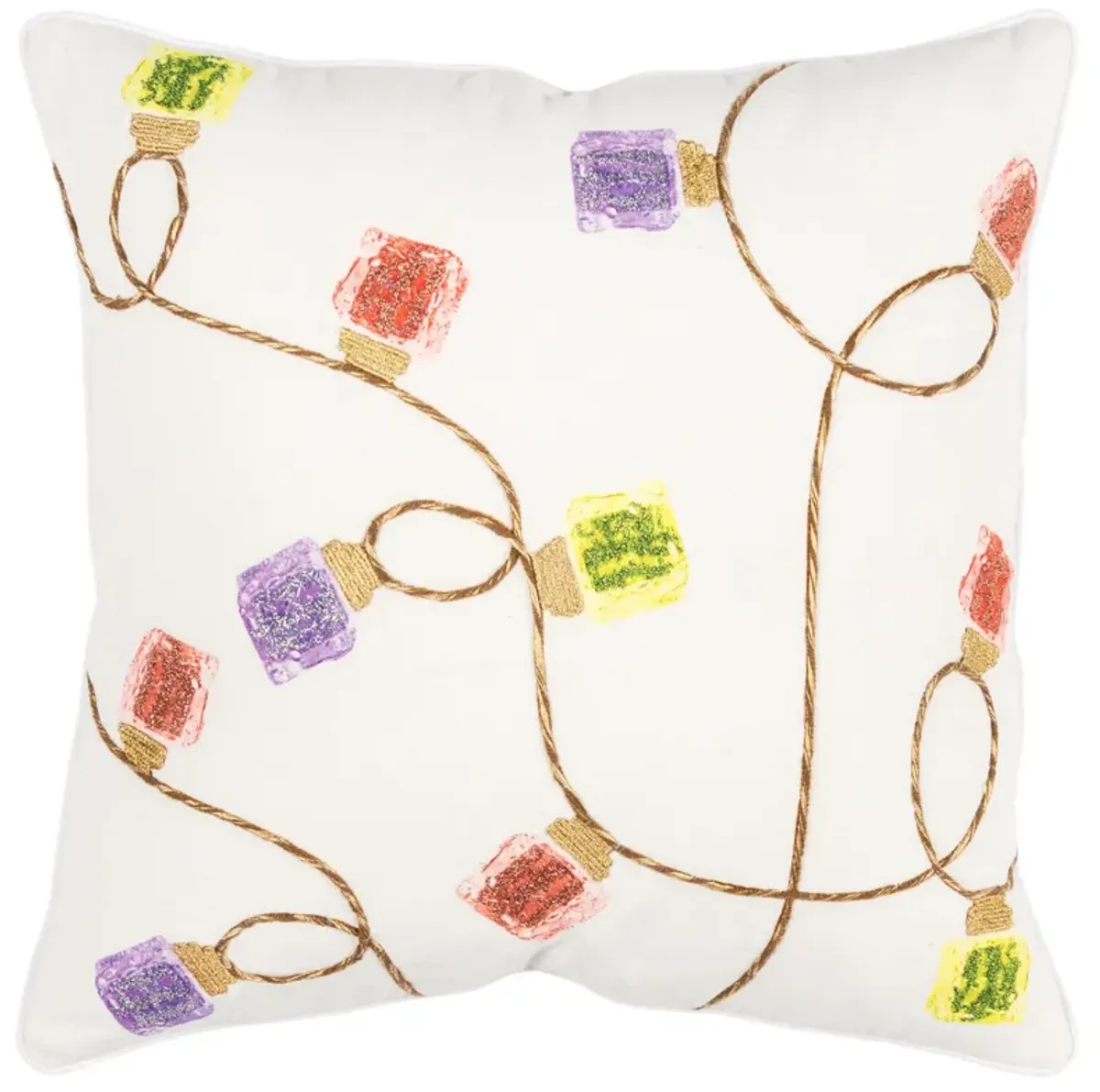 String Of Lights Ivory  Pillow