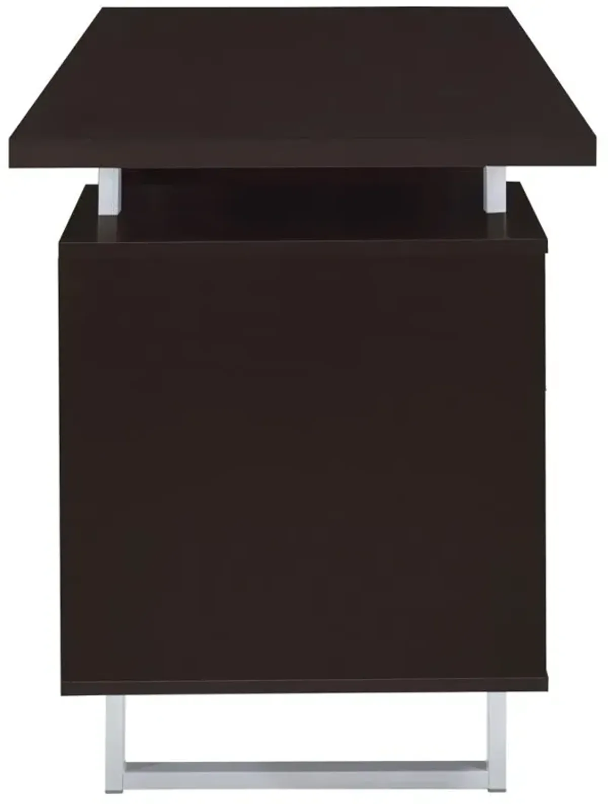 Lawtey Rectangular Storage Office Desk Cappuccino