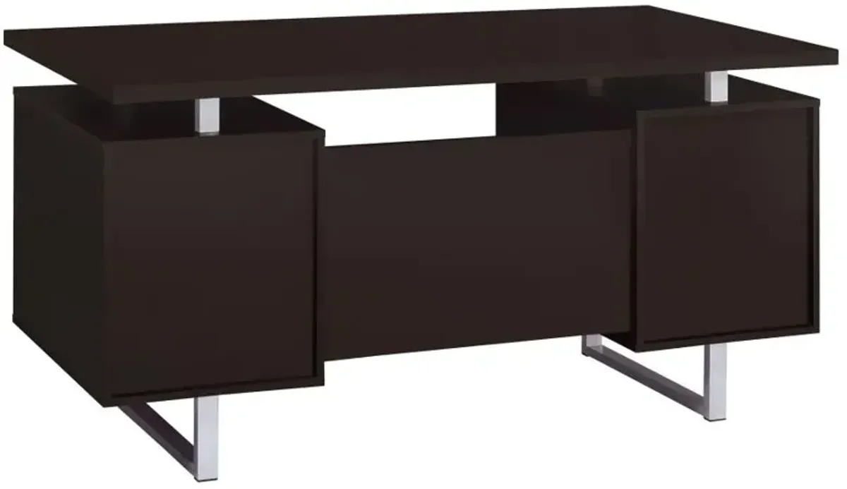 Lawtey Rectangular Storage Office Desk Cappuccino