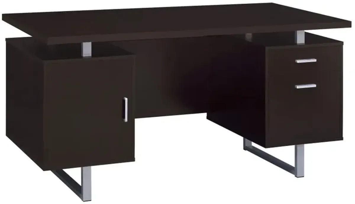 Lawtey Rectangular Storage Office Desk Cappuccino