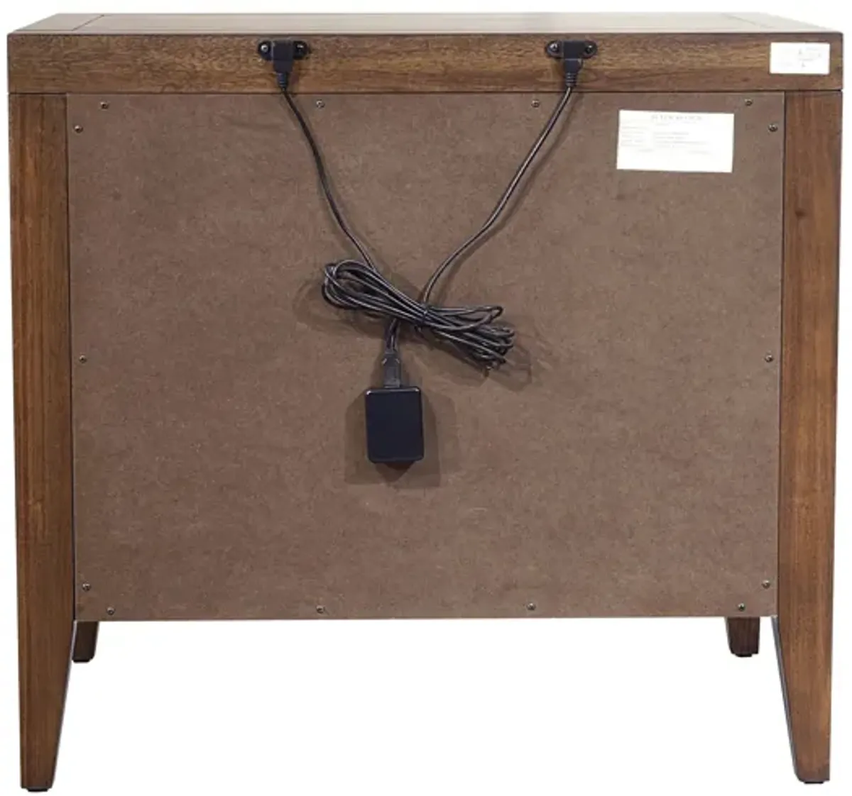 Boracay Two Drawer USB Charging Nightstand in Wild Oats Brown