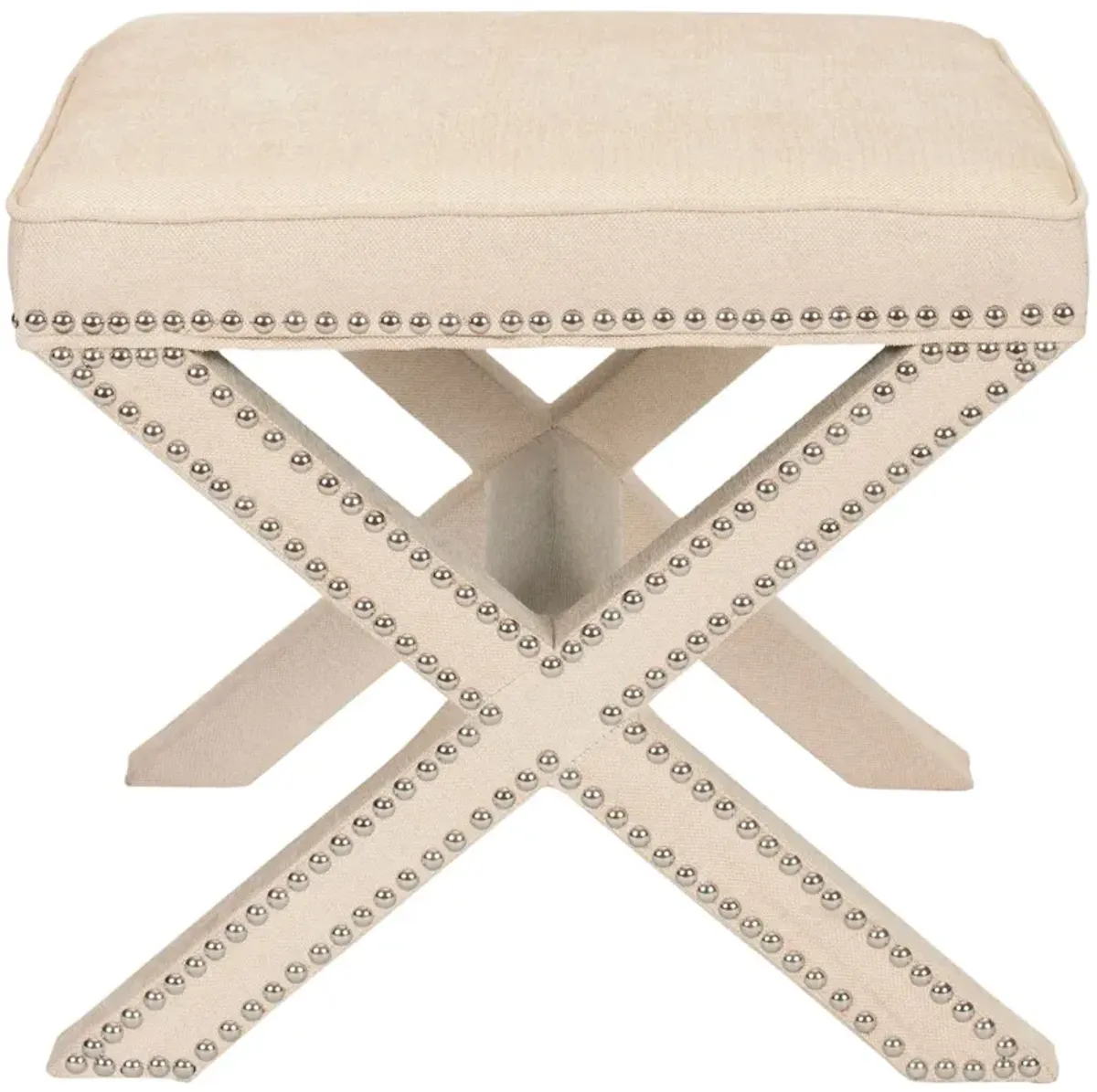 PALMER OTTOMAN - SILVER NAIL HEADS