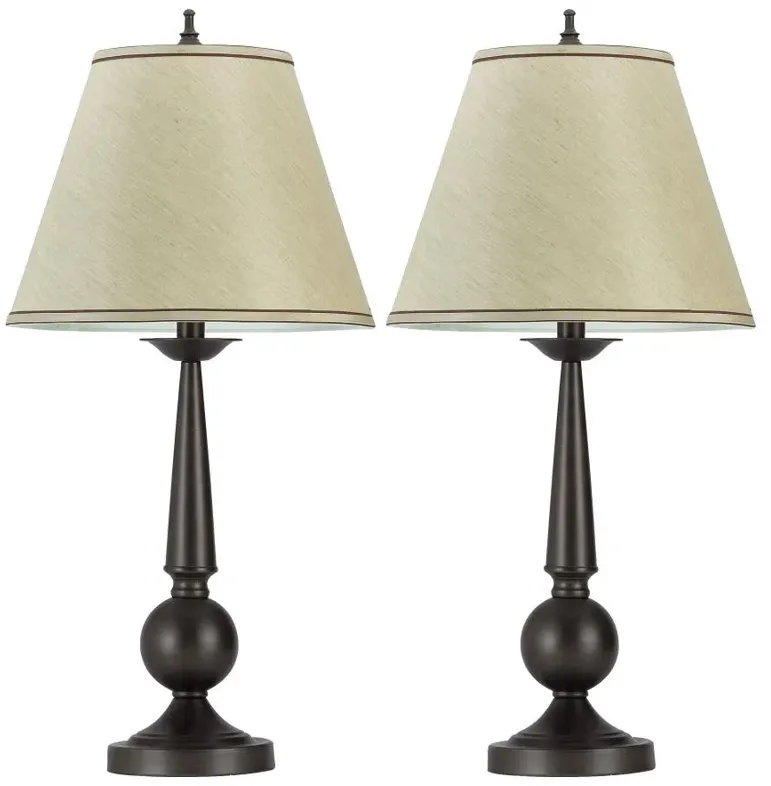 Ochanko Cone shade Table Lamps Bronze and Beige (Set of 2)