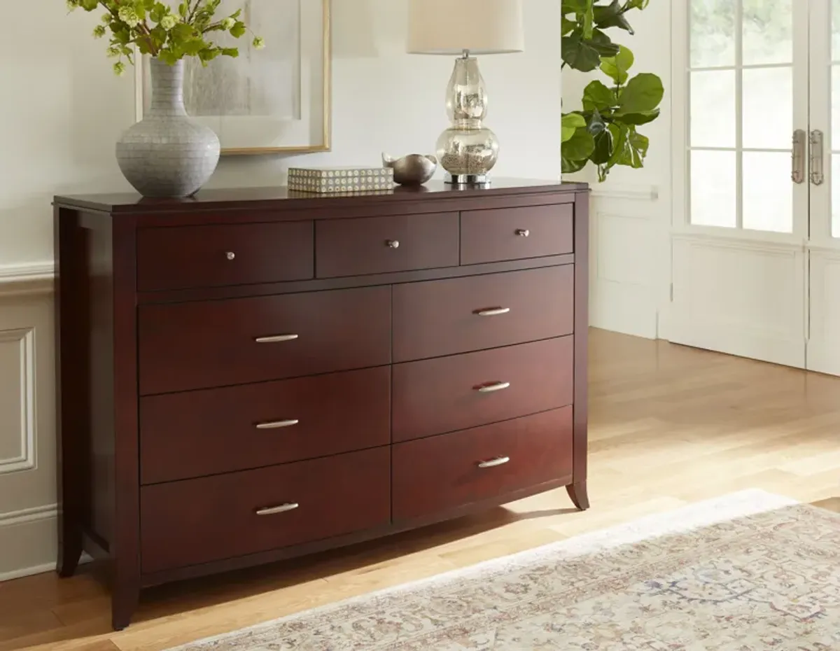 Brighton Nine Drawer Dresser In Cinnamon (2024)