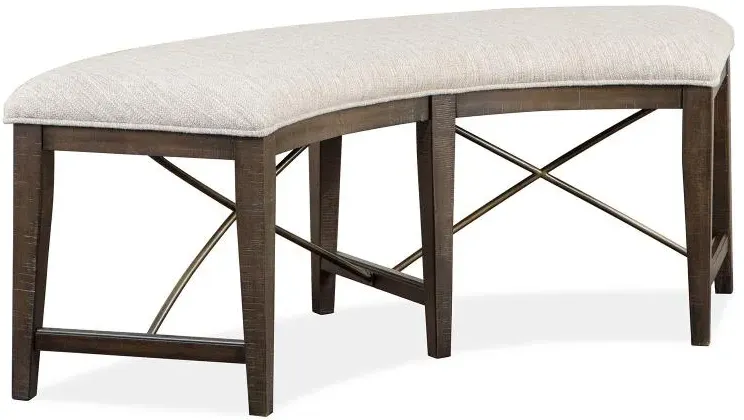 Curved Bench w/Upholstered Seat