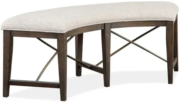Curved Bench w/Upholstered Seat