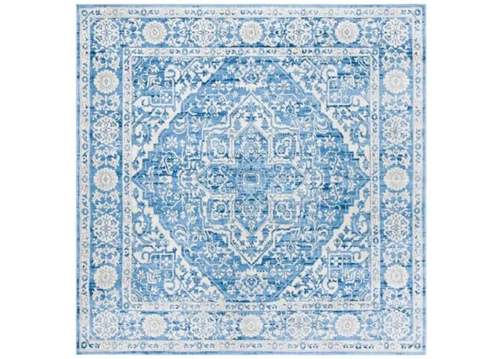 Brentwood 832 Ivory / Navy 5' X 5' Square Square Powerloomed Rug