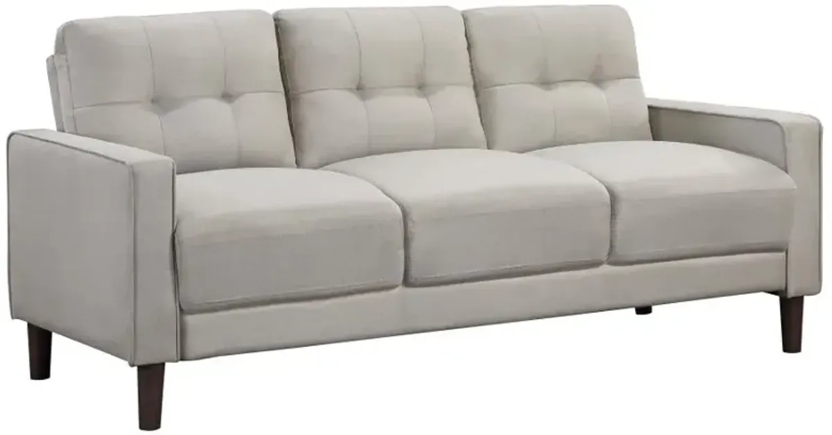 Bowen Upholstered Track Arms Tufted Sofa Beige