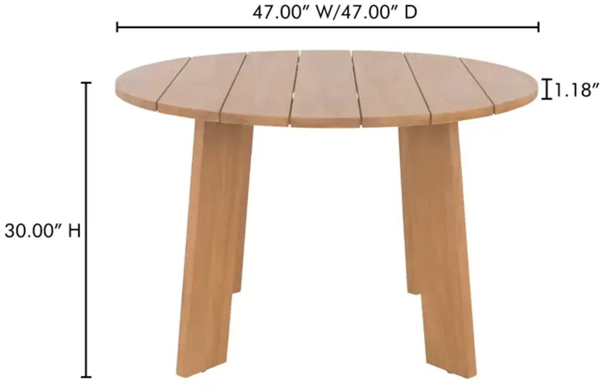 Delta Round Outdoor Dining Table Natural