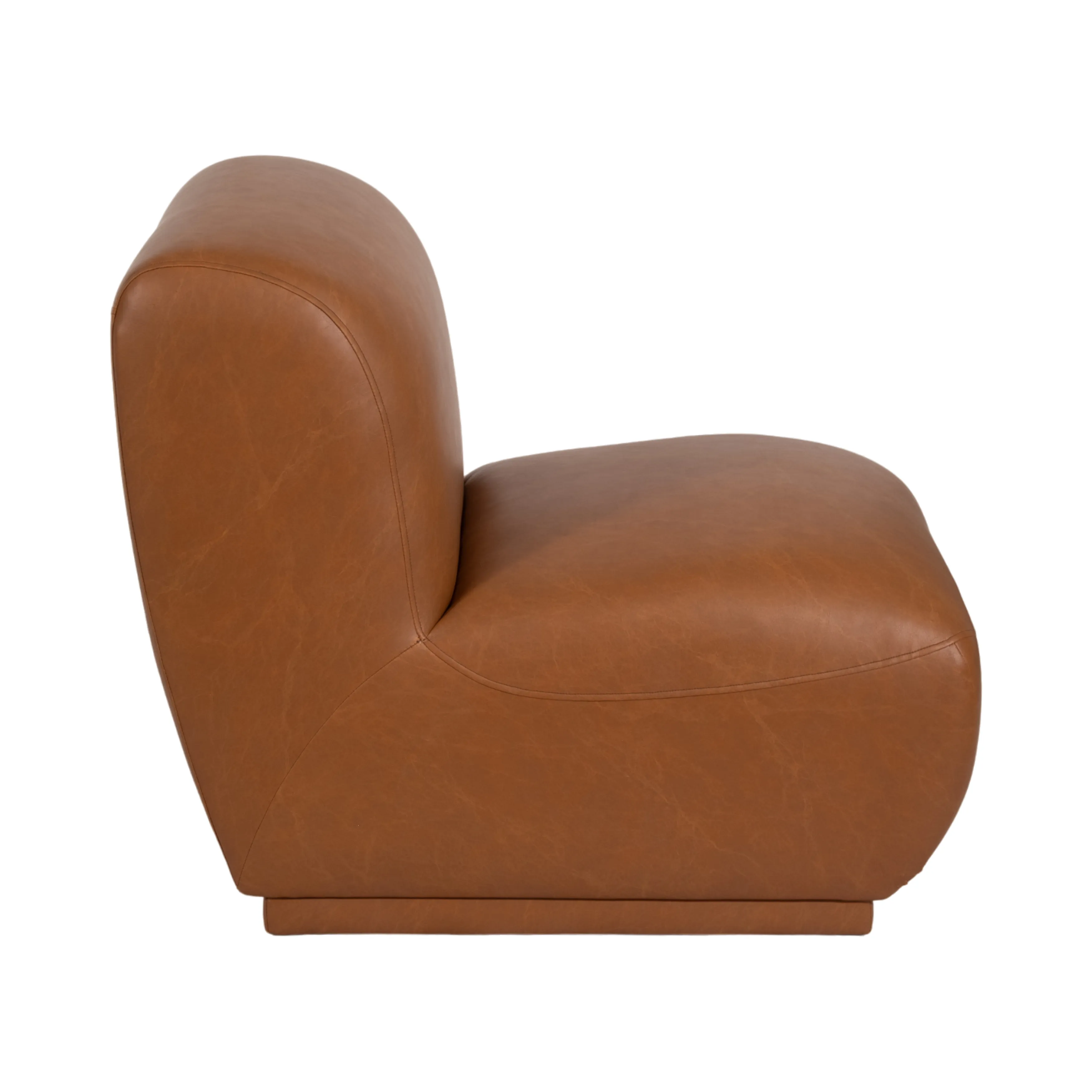 Armless Accent Chair, Brown