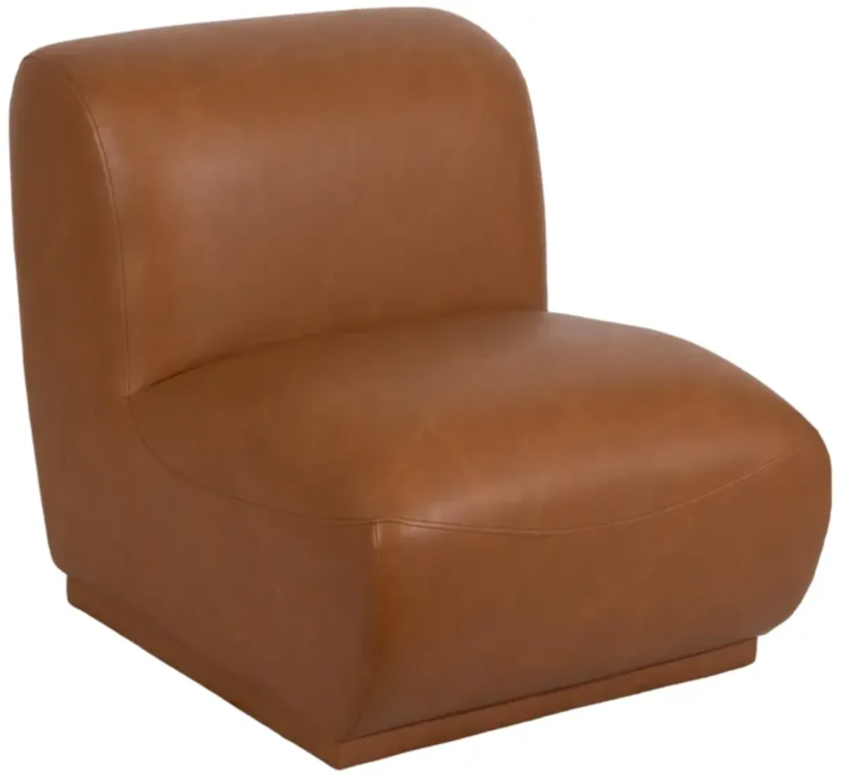 Armless Accent Chair, Brown