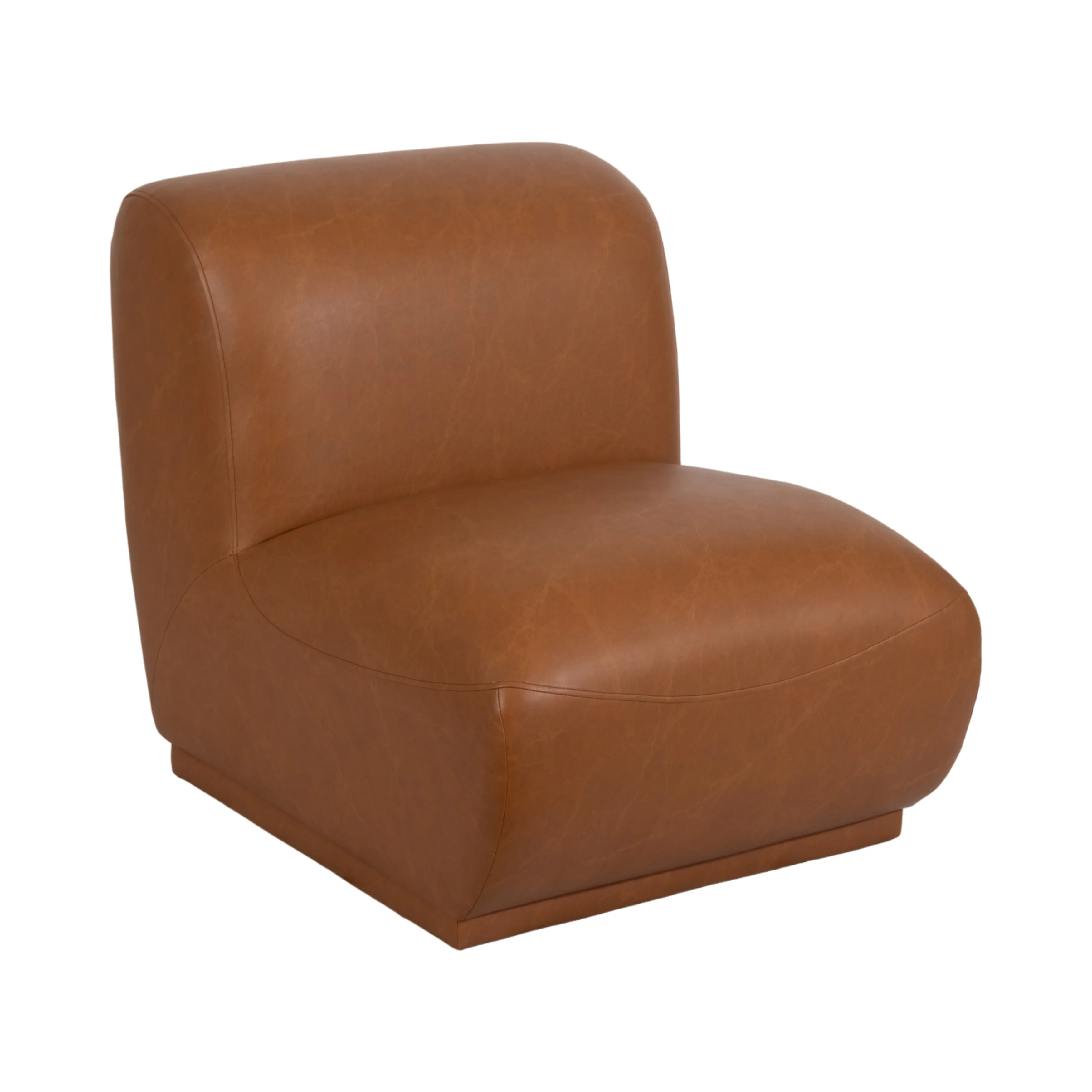 Armless Accent Chair, Brown