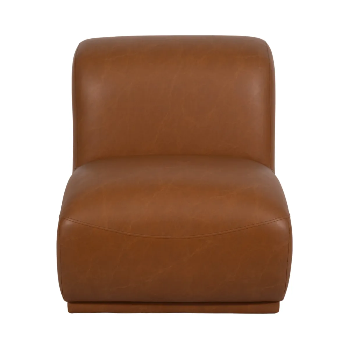 Armless Accent Chair, Brown