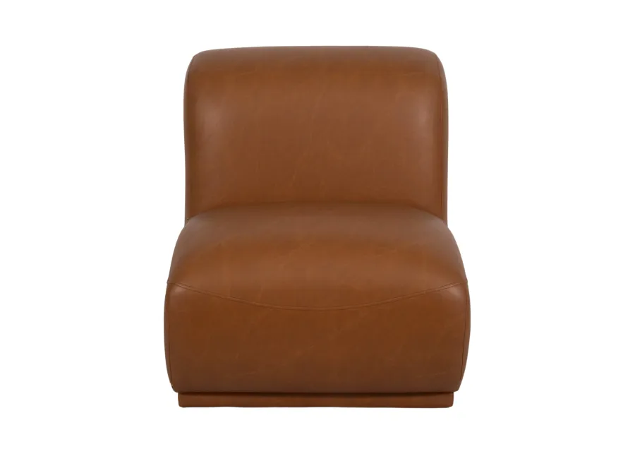 Armless Accent Chair, Brown