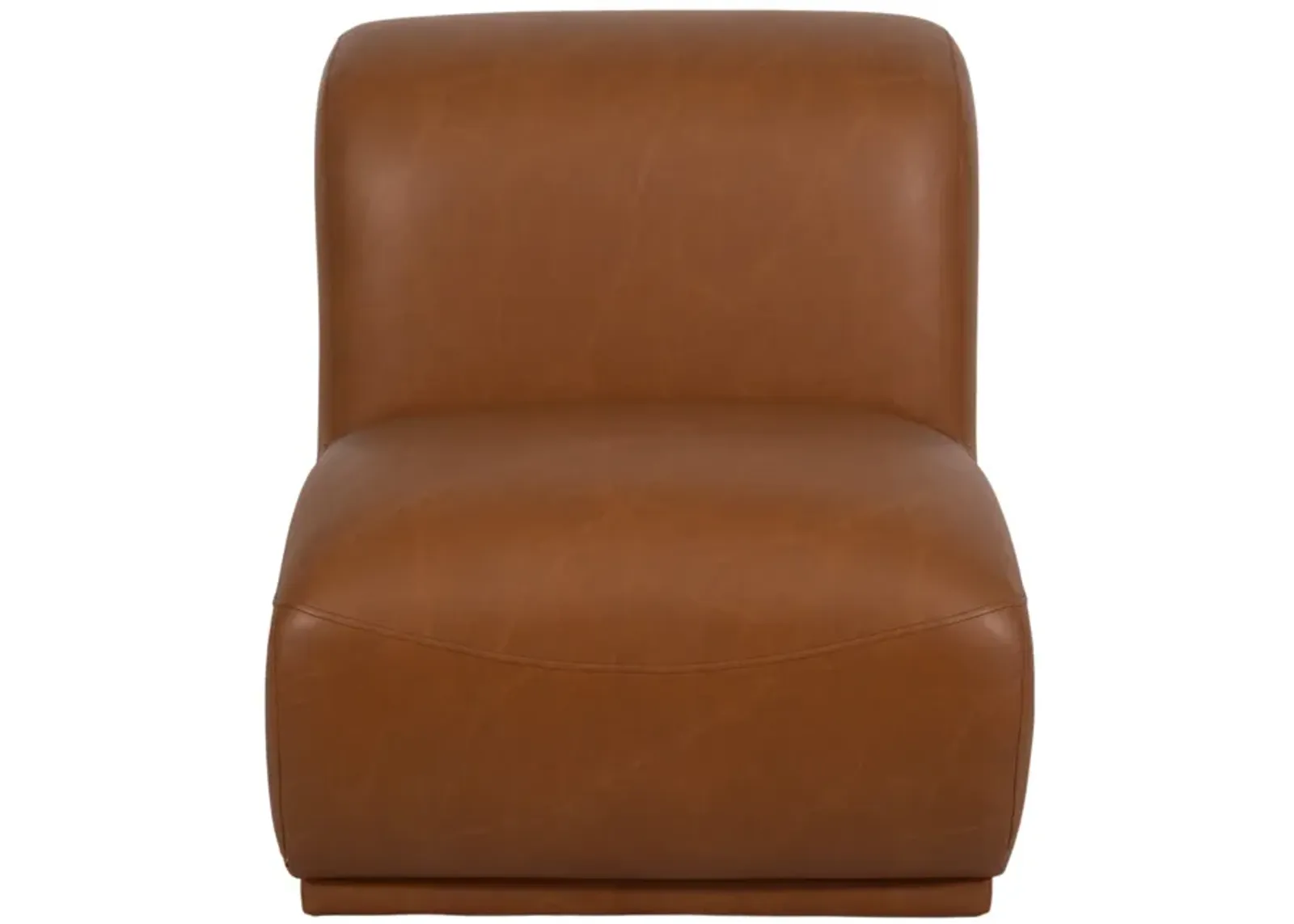 Armless Accent Chair, Brown