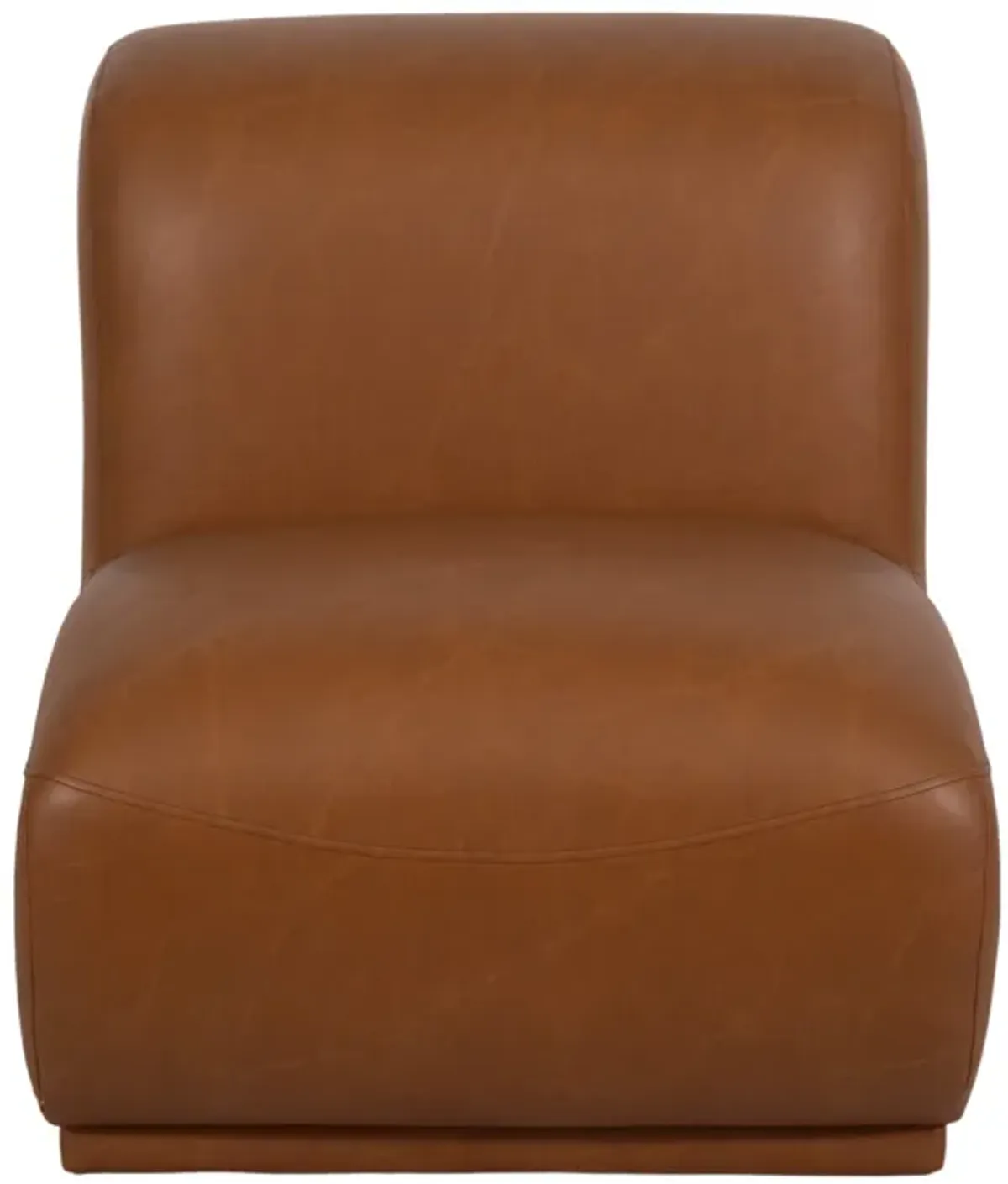 Armless Accent Chair, Brown