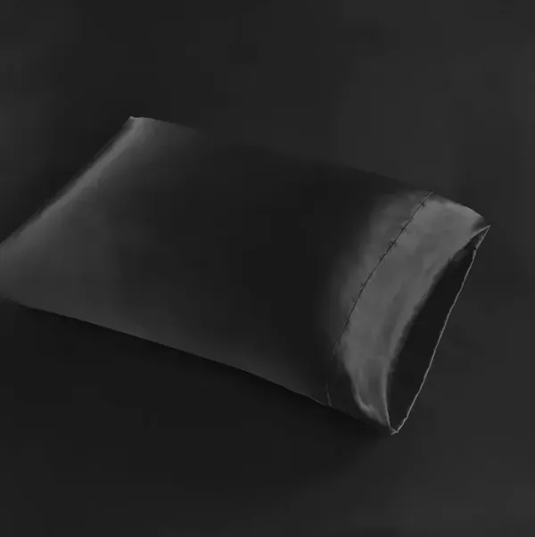 Madison Park Essentials Satin Black Luxury 2 PC Pillowcases