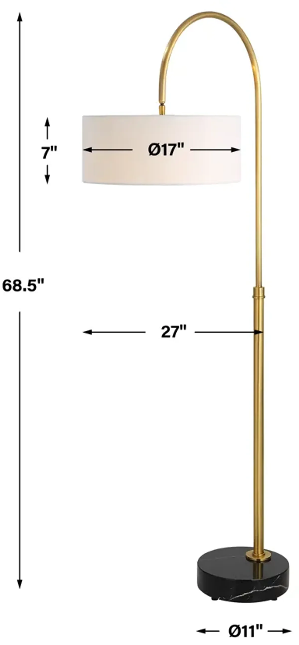 Huxford Brass Arch Floor Lamp