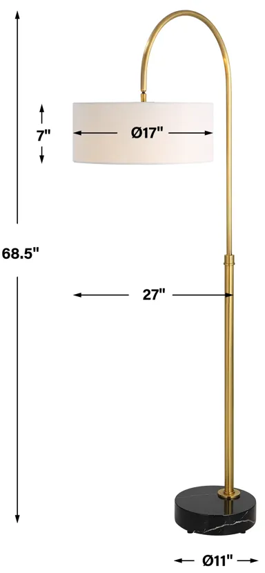 Huxford Brass Arch Floor Lamp