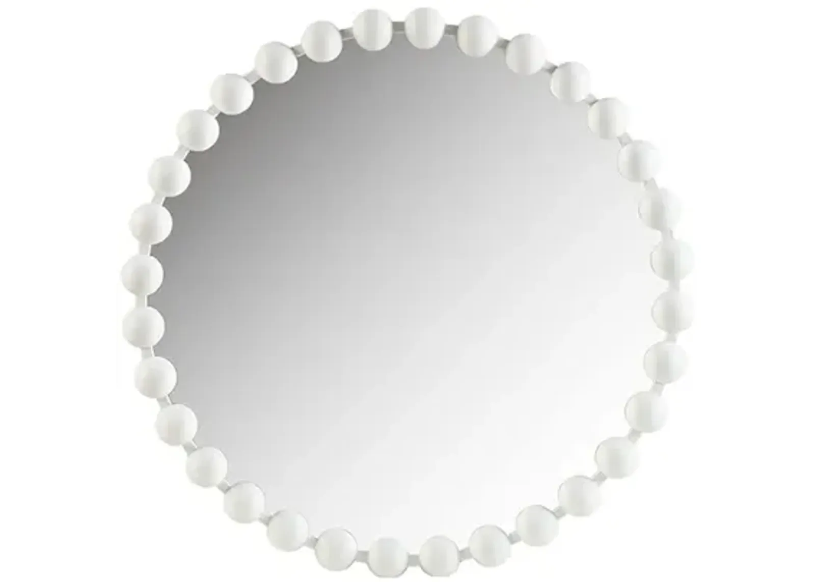 Madison Park Signature Marlowe White Beaded Round Wall Mirror 27"D