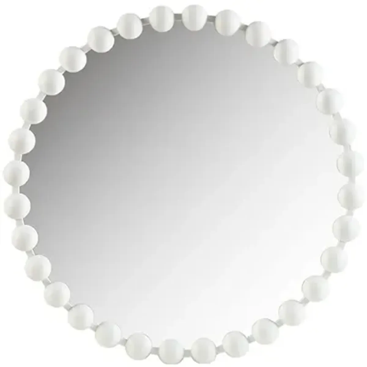 Madison Park Signature Marlowe White Beaded Round Wall Mirror 27"D